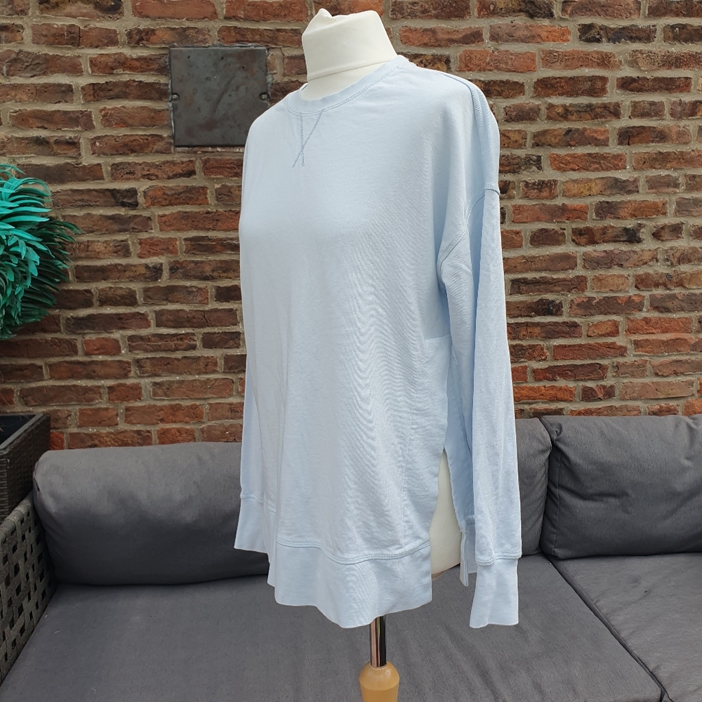 Sweaty Betty Sweatshirt Side Split Light Blue Small Oversize Relaxed - Picture 7 of 16